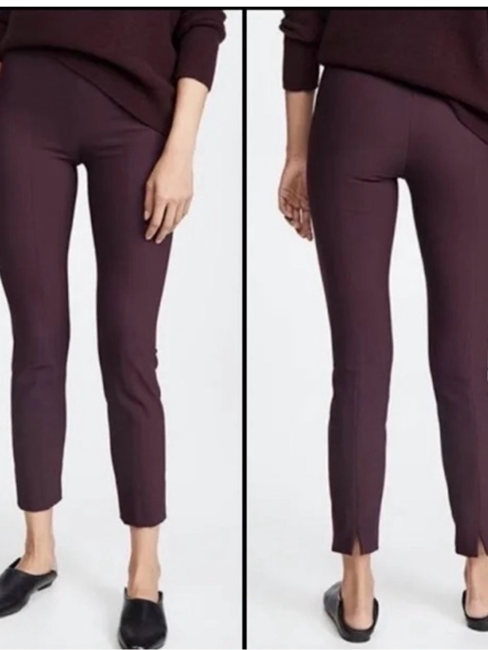 Vince Oxblood Pintuck Crop Flare Pants - Picture 2 of 3